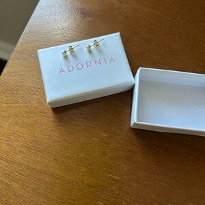 14k gold plated Adorina Freshwater Pearl Stud Earrings - White Pearl